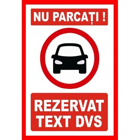 Placuta personalizate cu text pentru parcare rezervata